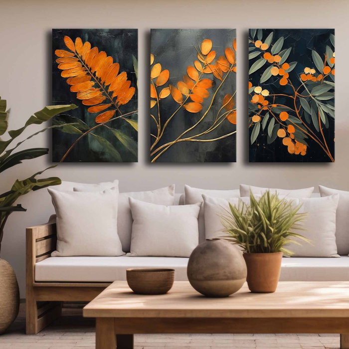 Wallity Conjunto de 3 Lienzos Decorativos Multicolor 45 x 70 cm